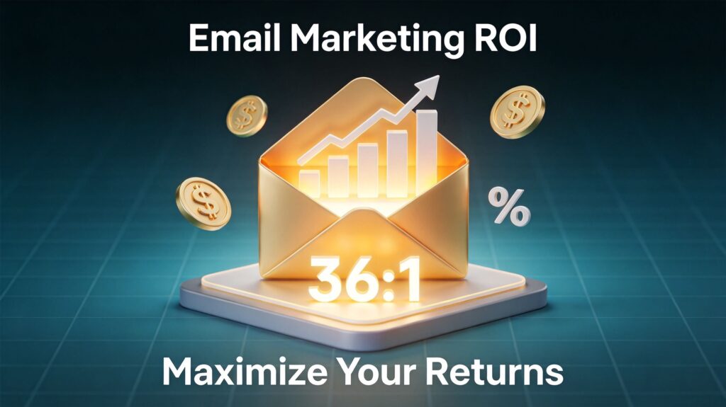 ROI chart showing $36 to $42 return for every $1 spent in 2026