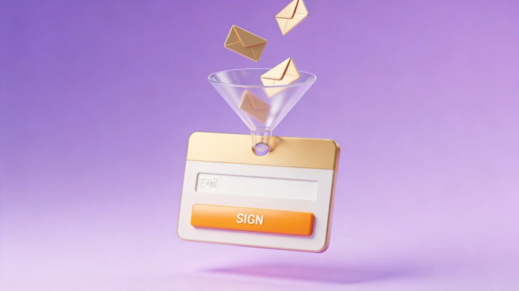 How to build email list with a clean 3D web form interface with email field and glowing subscribe button