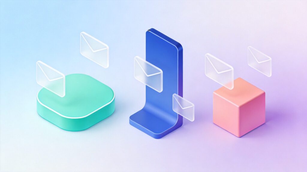 Three ESP platform pedestals highlighting one in gold 3D product visualization