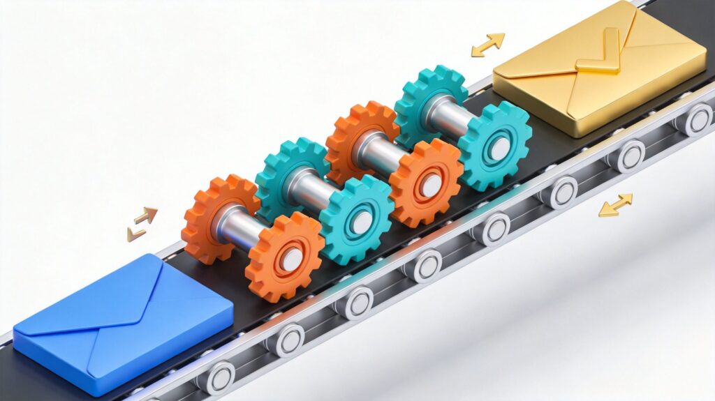 Sender email automation dashboard showing pre-built workflow templates and segment builder